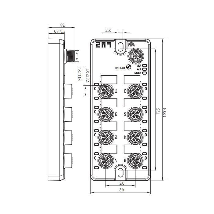 M12 interface、IO-Link Hub、8AI，PT100 thermocouple analog module、00BT31