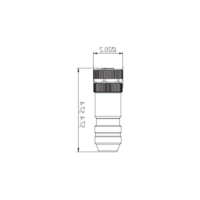 M12 5Pin、B-coded、Straight type female、Screw connection、Metal shielding、0CF041