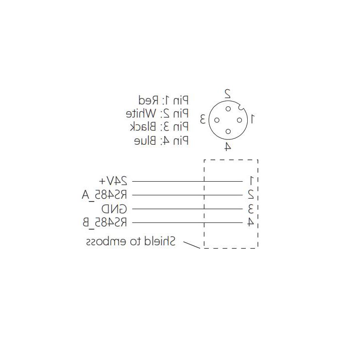 M12 4Pin、Straight type female、Single end pre cast PVC non flexible cable、With shielding、Grey sheathed 、0C4A03-XXX