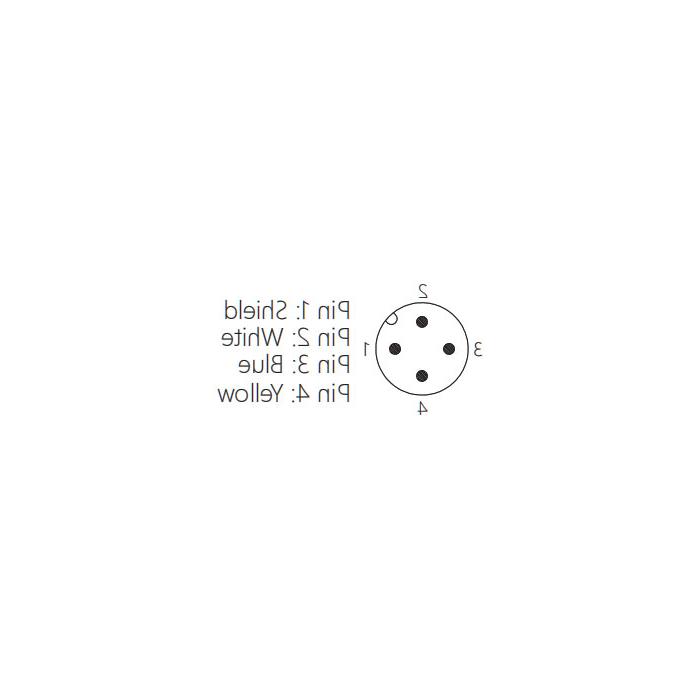 M12 4Pin、Straight male、Single end pre cast PVC non flexible cable、With shielding、Red sheathed 、0C4261-XXX